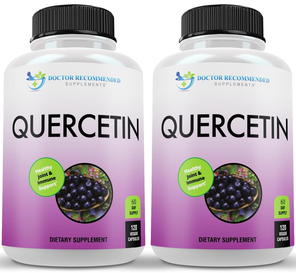 DOCTOR ANBEFALEDE TILLÆG Quercetin 1000mg Per Serving - Vitamin supplement, (Vegan ekskl. GMO) (120 Veggie kapsler, pakke med 2)