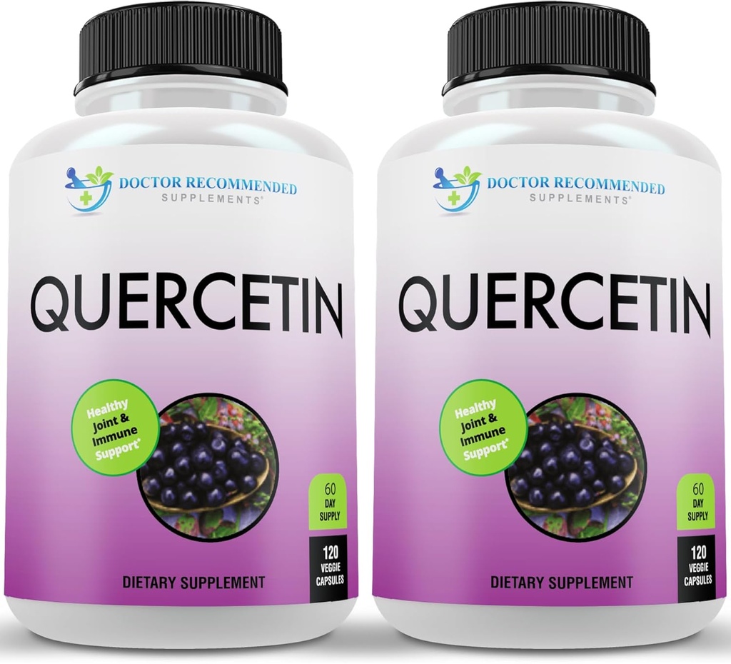 DOCTOR RECOMMENDED SUPPLEMENTS Quercetin 1000mg Per Serving - Vitamin Supplement, (Vegan | Non-GMO) (120 Veggie Capsules, Pack of 2)