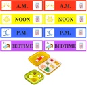 500 stk Medicin Stickers Medicinsk Instruktion Labels - Morning Noon Aften Sengetid Medicin Reminder Sticker 2 / 5 x 1.6 Tommer AM NOON PM for Stickers til Pille Case Planlægger