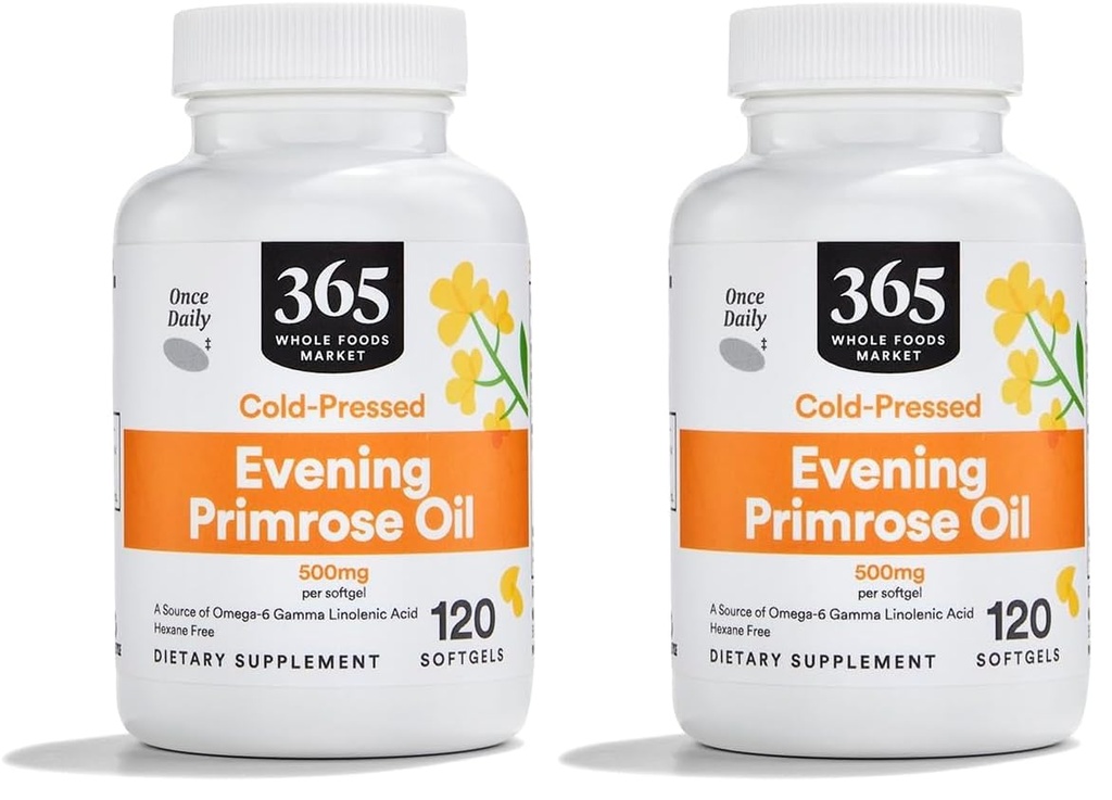 Whole Foods Market, Aften Primrose Oil 500Mg, 120 Softels (pakke med 2)