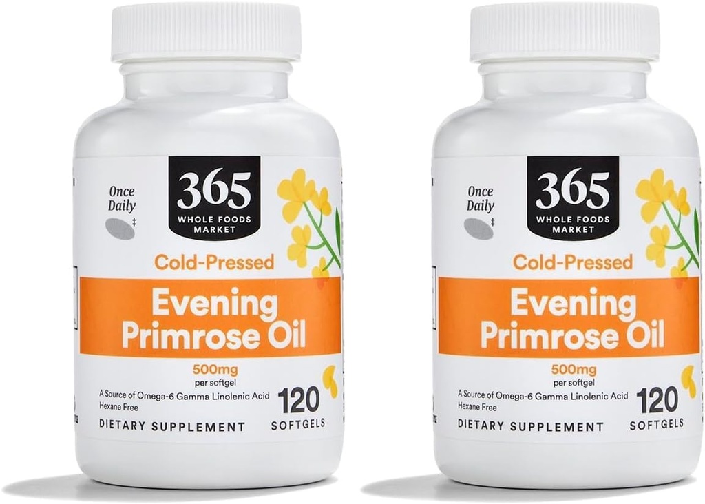 Whole Foods Market, Aften Primrose Oil 500Mg, 120 Softels (pakke med 2)