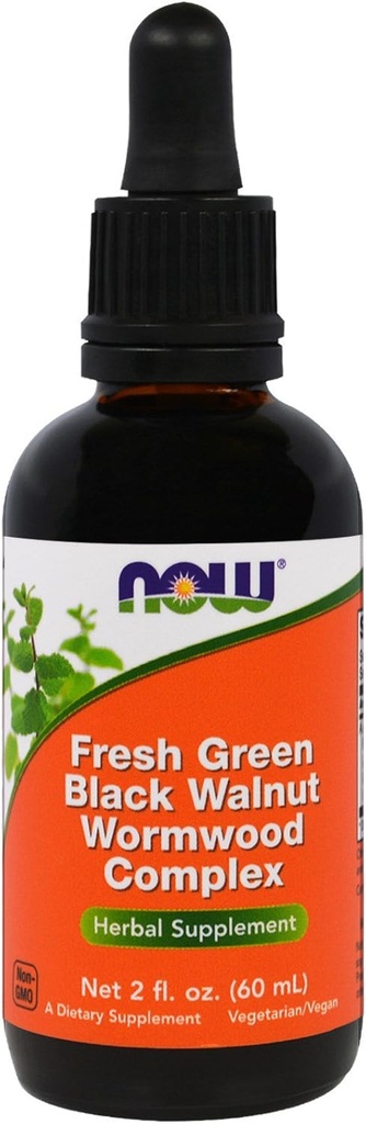 Now Foods 2 Pack Fresh Green Black Walnut Wormwood Complex, 2 fl oz (60 ml)