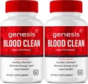Genesis blod rene kapsler - Avanceret formel supplement til maksimal styrke - Naturlige blodkar Renere, GenesisBlood rene piller, GenesisBlood Clean Pastillas Anmeldelser (2 Pack)