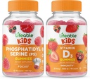 Lifeable Phosphatidylserin (PS) Kids + D-vitamin Kids, Gummies Bundle - Great Tasting, Vitamin Supplement, Gluten Free, GMO Free, Chewable Gummy