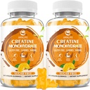 Creatinmonohydrat Gummies for mænd og kvinder, Chewables Creatinmonohydrat for muskel styrke, muskel builder, energi Boost, sukker fri, Vegan, Mango Flavor-120 Greve