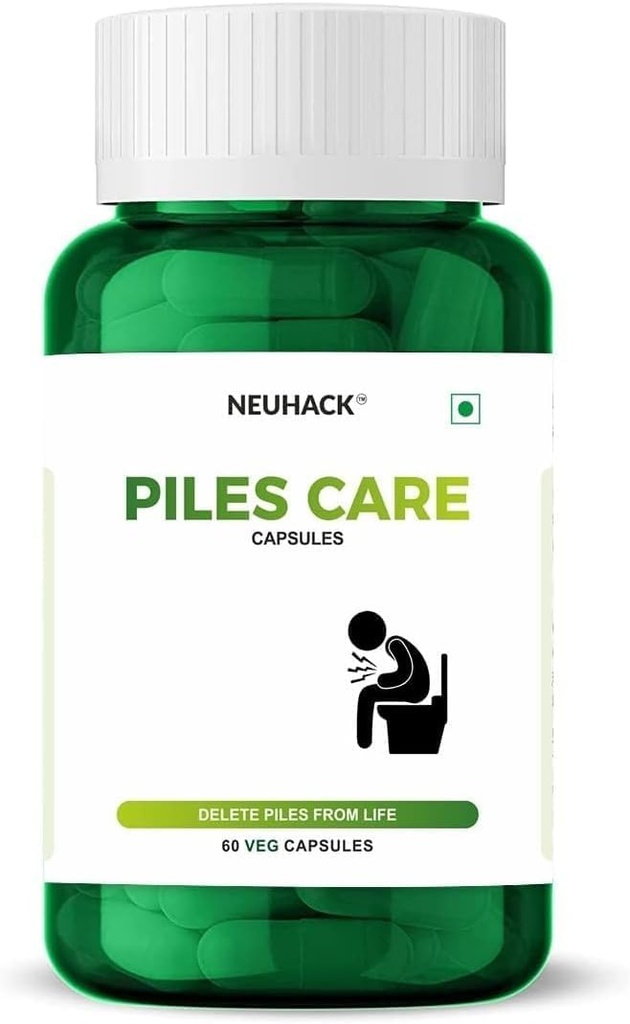 Piles Care Herbal Kapsler til Colon Health- Ayurvedic Piles Supplement øb 124; pakke med 2 (60 Veg caps)