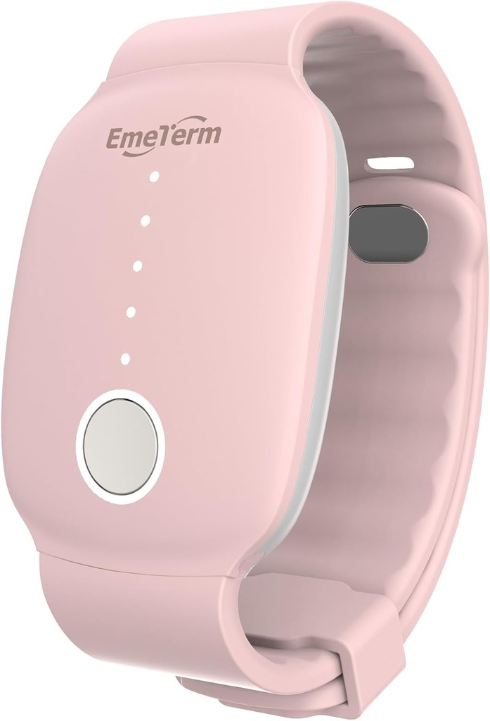 EmeTerm Fashion FDA- Cleared Relieve Kvalme Elektrode Stimulator Morgen Sygdom Bevægelse Rejse Sygdom Vomit Relief Genopladelig Ingen Gel narkotika frie armbånd uden bivirkninger