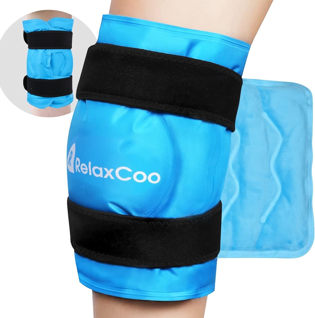 XXL Knee Ice Pack Wrap, Genanvendelig Cold Pack til Knee Skader Smerte og Hævelse Relief