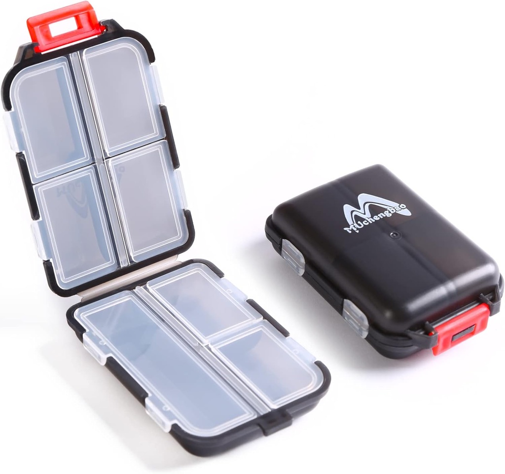 2PS Ugentlig Pill Organizer Lille Folding Box 7 Dag BPA- Gratis Daily Pill Container Sammenklappelig Rejsepille sag med Lock Pill Holder Medicine Organizer til Purse Pocket til Store Vitamin Etc (sort)