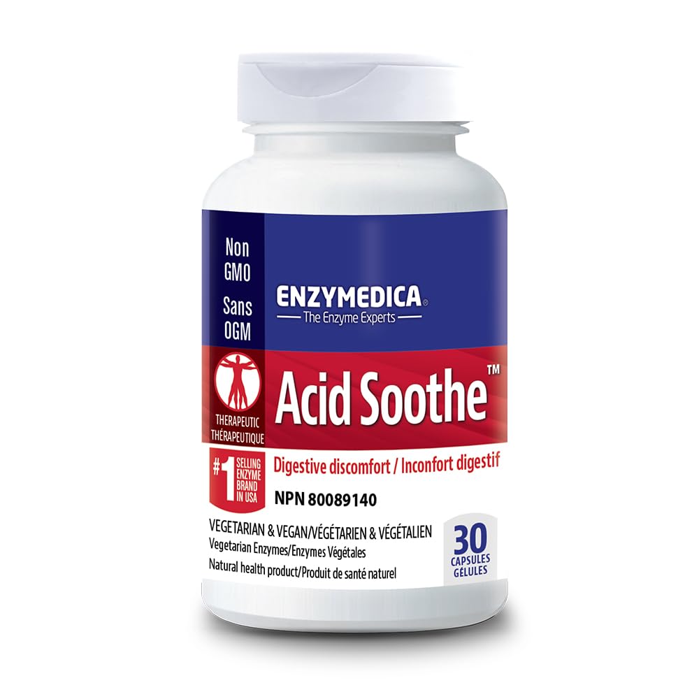 Enzymedica, Acid Soothe, Support for Occasional Heartburn, 31- 1 Formel med enzymer & beroligende urter, 30 Greve