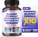 All- in-1 Bilberry Eyebright Astaxanthin Elderberry Resveratrol Supplement - rig på antioxidanter & støtter Eye Health - Lavet i USA -150 kapsler