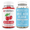 PUREFINITY Urinsyre Flush & Rense kapsler + Tart Cherry Gummies