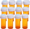 Plastic Tomme Pill flasker med dobbelt sidet brug (barn resistent & let åben) Caps - Medicin Container Pill sag Dispenser Arrangører (8 Dram, 12pcs)