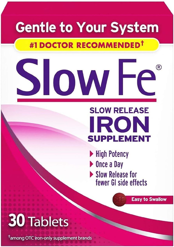 Slow Fe Slow Release Iron, 60 tabletter (pakke med 2)
