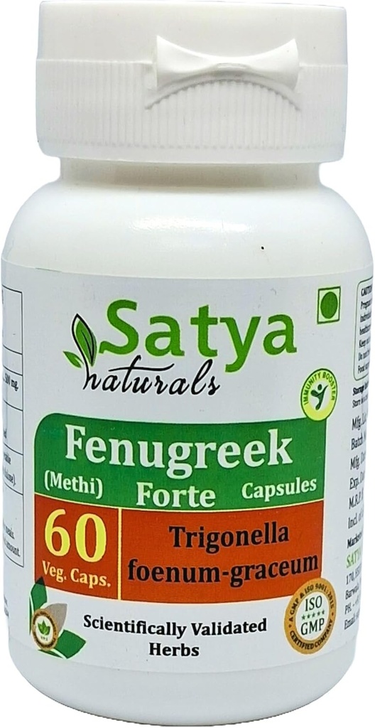 Fenugreek Forte Capsules 500 mg. 60 Veg. Capsule Yep 124; Methi (Trigonella Foenum Graceum) Uddrag Kapsler til mænd og kvinder Mep 124; Ayurvedic Herbal Supplement / Remedies Yep 124; 10: 1 Forte (1 flaske med 60 Kapsler)