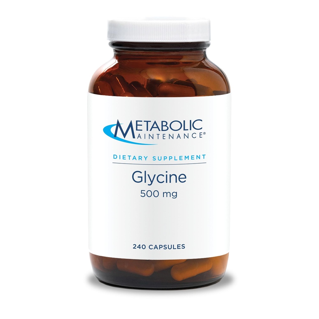 Metabolisk vedligeholdelse Glycin - leversupporttilskud - Glycin kosttilskud til hjernemasse, Detox og fælles sundhed - Pure 500mg Aminosyre supplement (240 kapsler)