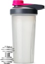 Mr. Pen Shaker Flasker til Protein Mixes - 28 oz, Gray & Pink Protein Shaker med Wire Whisk Ball