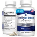 HealthyGutSupport + - Gut Sundhed og Immunitet Support med Prebiotika, Probiotika og fordøjelsesenzymer til fordøjelse og absorption - 60 Doctor- Formulerede Mavesundhedskapper