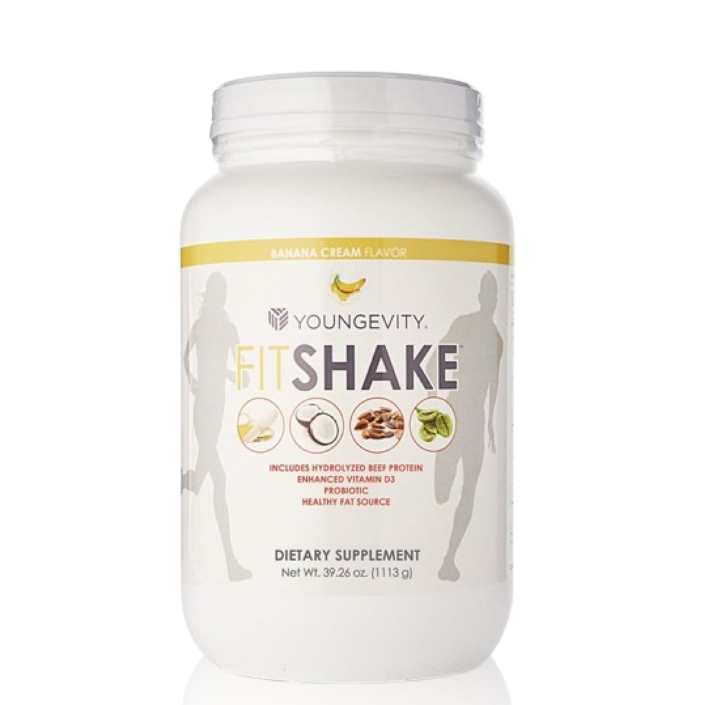 Youngevity FitShake ™ Banana Cream Note 124; 20g Gut- Friendly Protein