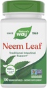 Nature 's Way Neem Leaf Capsules, Traditional Intestinal Support *, Bruges i Ayurveda, 950 mg pr. 2-Capsule Serving, Non- GMO Project Verified, Vegan, 100 Greve (Packaging May Vary)