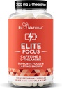 Elite Caffeine Pills with L-Theanine – Jitter-Free Focused Energy Supplements – Clean & Natural Nootropic Stack for Smart Cognitive Performance – 120 Soft Capsules