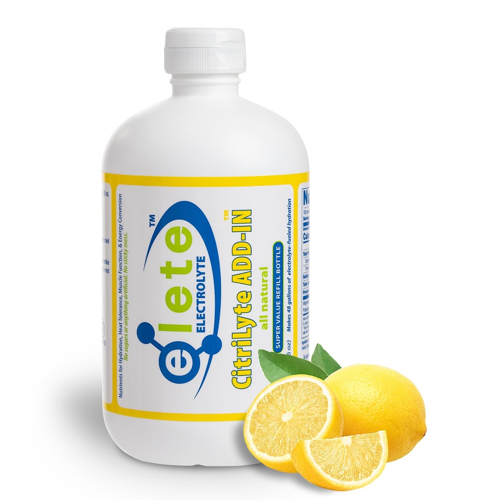 elete CitriLyte Electrolyte Add- in Hydration Drops ttesmå 124; natrium Magnesium Kalium Trace Mineraler Medical 124; Lille Lemon Flavor 124; Muscle Cramp Relief Medical 124; Transform enhver drik i en sportsdrik, 18.6oz Refill Størrelse
