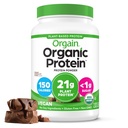 Orgain Organic Vegan Protein Powder, Creamy Chocolate Fudge - 21g Plant Protein, 6g Prebiotic Fiber, Low Net Carb, Ingen laktoseingredienser, Ingen tilsat sukker, Non- GMO, For Shakes & Smoothies, 2.03 lb