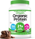 Orgain Organic Vegan Protein Powder, Creamy Chocolate Fudge - 21g Plant Protein, 6g Prebiotic Fiber, Low Net Carb, Ingen laktoseingredienser, Ingen tilsat sukker, Non- GMO, For Shakes & Smoothies, 2.03 lb