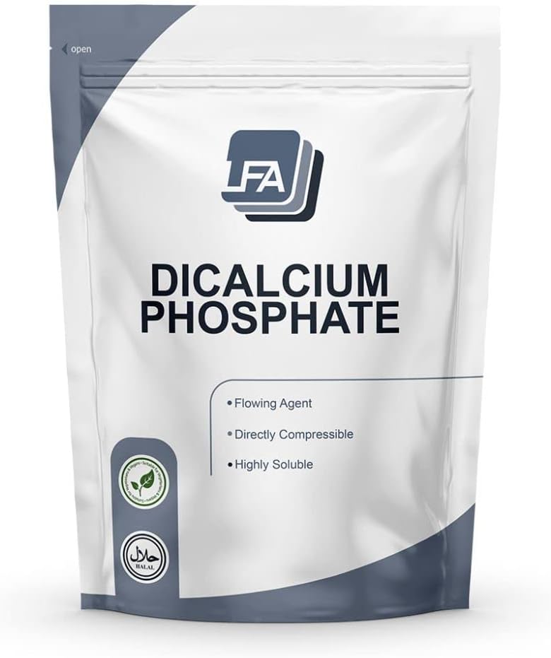 Dicalcium Phosphat Dihydrat DCPD Powder - 1 kg (2, 2 lb) - Tablet & Kapsel Floating Agent - Mad Anti- Caking Agent & Supplement Filler