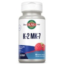 KAL Vitamin K2 MK7 ActivMelt 100 mcg, Vitamin K tillæg som Superior K2 MK7, Knoglesundhed, hjerte og arterie Health Support, Natural Raspberry Flavor, Vegan, Gluten Free, 60 Servere, 60 Micro Tablets