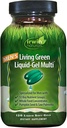 Irwin Naturals Mænds Living Green Liquid- Gel Multi - 70 Essential Nutrients, Full- Spectrum Vitaminer, Wholefood Blend - Målrettet Adrenal & Brain Support - 120 flydende bløddele