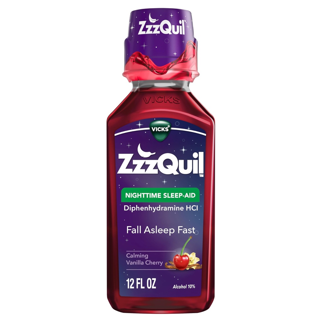 ZzzQuil, Nighttime Sleep Aid Liquid, 50 mg Diphenhydramin HCl, No. 1.