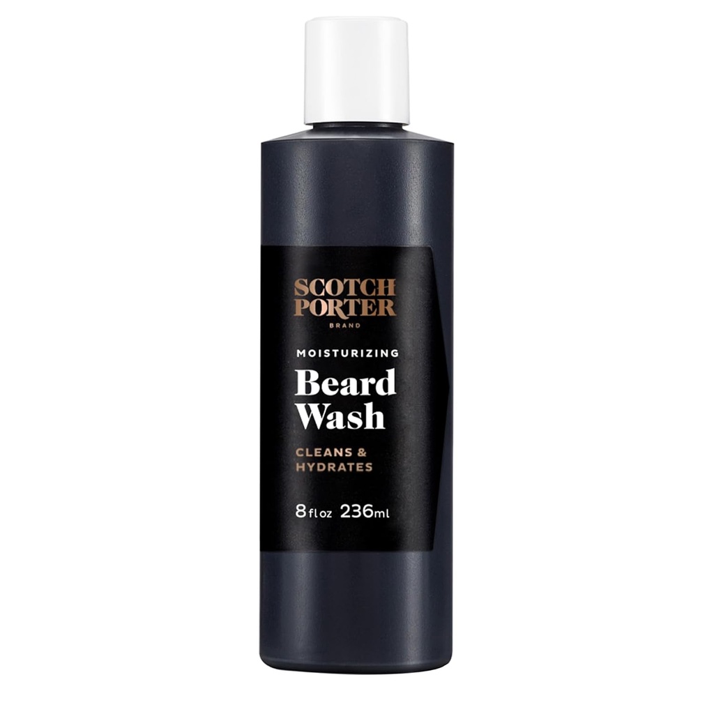 Scotch Porter Fugtgivende Skæg Vask - Rensning, Opfrisk, Hydrate & Softe Coass, Tør Ansigtshår, mens Beskytte Hud for en Fuller / Healthier- Looking Skæg - Original Duft, 8 oz. Flaske