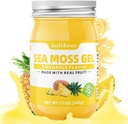 softbear Sea Moss Gel Pineapple Flavored 12 OZ - Fremstillede Irske Hav Moss Gel Organic Raw 92 Minerals and Vitaminer Non-GMO Gluten- Free Vegan Kosttilskud Immun Thyroid fordøjelsesstøtte