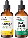 Wild & Organic Bacopa Tinktur 4 fl oz & Holy Basil Tinktur 4 fl oz