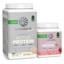 Sunwarrian Vegan Protein Powder USDA Organic Measures 124; 20 Servere, Cake Batter Flavored & Creatin Monohydrat Pulver til hende 124; Mikronised 50 Servere, Raspberry Lemonade Flavored