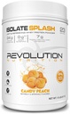 Revolution Nutrition, Isolate Splash, Clear Whey Protein Powder, Juice- Type Protein, Candy Flavour, Collagen, 24g protein Per Scoop, Zero Sugar, 817g, 23 Serveringer (Candy Peach, 1.8 Pound)