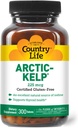 Country Life Arctic- Kelp - Natural jod supplement til skjoldbruskkirtel og immunforsvar - Vegan, Gluten- Free, 225 mcg - Ideel til skjoldbruskkirtel sundhed, Hypothyroidisme og binyrebarkstøtte, 300 tabletter