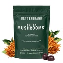 Betterbrand BetterMushrooms Nootrop Gummies - Understøtter bedre Gut Sundhed, Kognitiv funktion, Mental Klarhed med 10 Funktionelle Mushrooms - 60 Gummies - Raspberry Flavor - Pack of 1