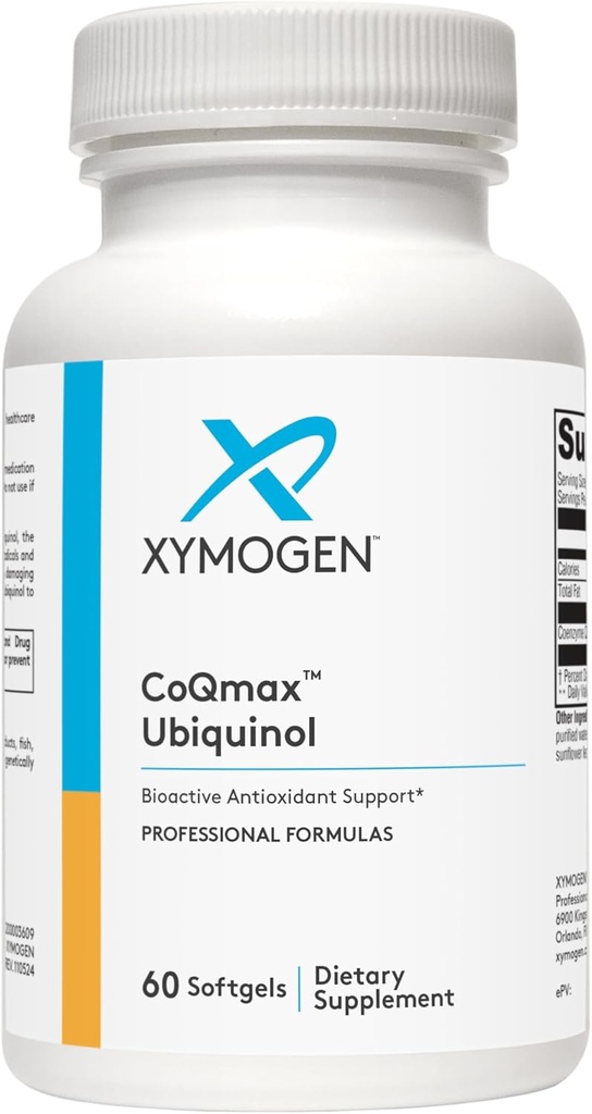 XYMOGEN CoQmax 200mg CoQ10 ubiquinol - Patenteret, stabiliseret form - Coenzym Q10 for antioxidant, Kognitiv + Heart Health Support (60 Softgels)