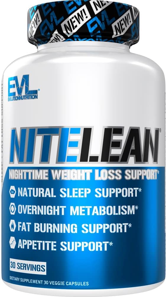 Evolution Nutrition Night Time Fat Burner Support - Overnatning Sleep and Weight Loss Support Pills with Thermogen Green Tea and White Nyre Bean Extract - Diet Pills, der kan hjælpe Stubborn fedt Tab