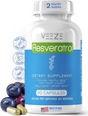 VeeZE Resveratrol Supplement 600mg 60 Kapsler & 60 Servering - Lavet i USA Natural & Organic Resveratrol - Rich in Antioxidants & Trans Resveratrol for Well- Being Support - Premium Organic Resveratrol
