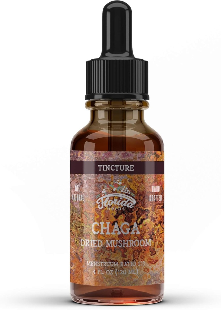 Chaga Tincture, Wild Hartered Chaga Extract (Inonotus obliquus) Tørret svampe