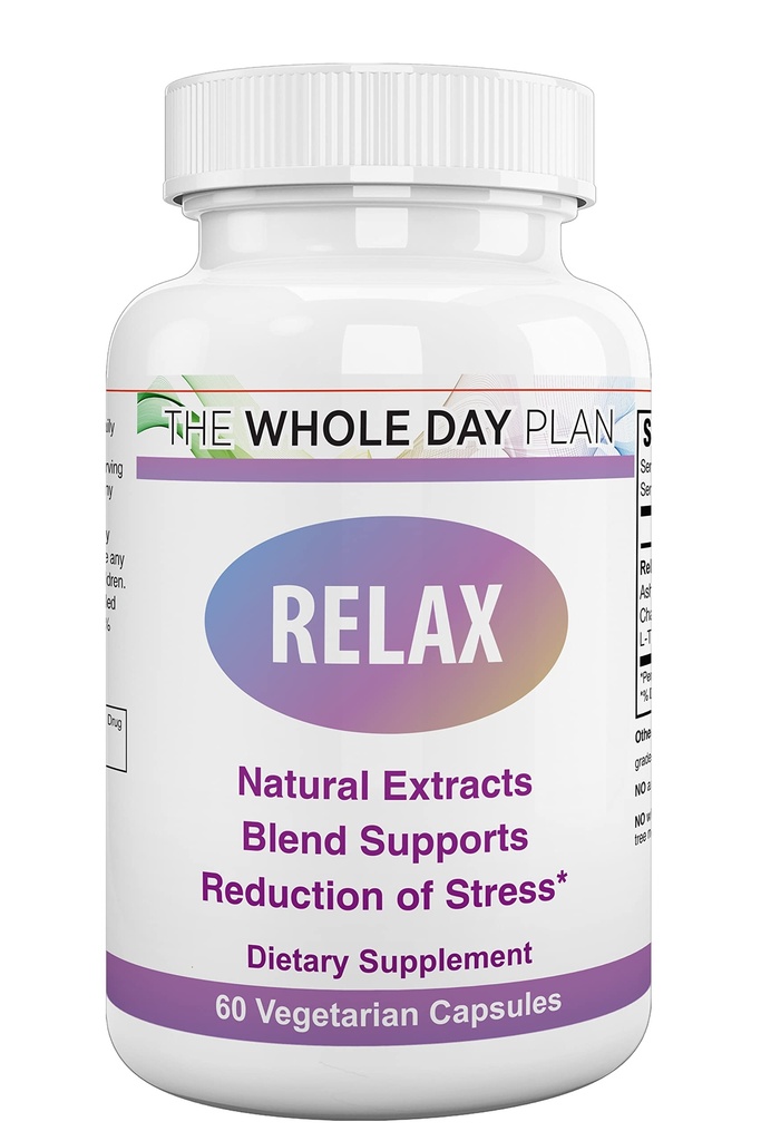 Slap af - Support Support, Natural Stress Relief med Ashwagandha, Kamille, L-Theanine Hjælper Du skal være rolig, fokuseret, og forbedrer bedre søvn, 60 kapsler