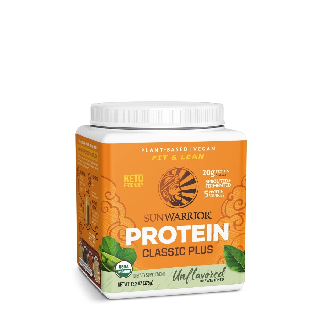 Clean Vegan Protein Powder Unflavored Medicine 124; Organic Protein Powder Plant Based Formel med 5 Superfood Blend Sprued & Fermented Medicine 124; Non- GMO Low Carb Soy Dairy & Gluten Free (Unflavored, 15 Servere)