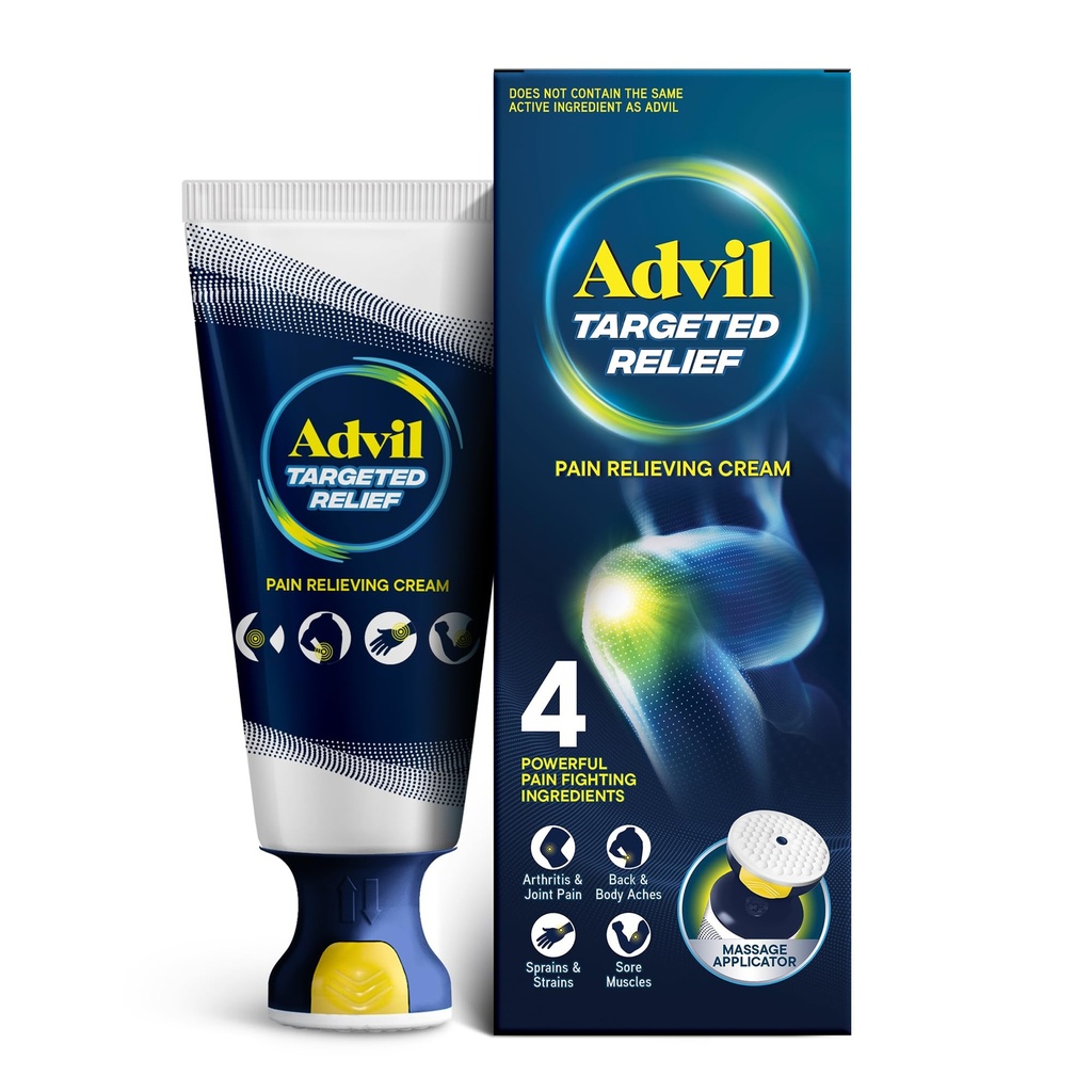 Advil Målrettet Relief Smerte Lindrende Cream med Massage Applikator, Op til 8 Timer af Kraftfuld Relief af Mindre Gigt Smerte, Fælles Smerte, Lavere Rygsmerter og Muskelsmerter, 2.5 oz