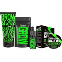 Beard Growth Kit w/ 2X Biotin Beard Balm for Men & Mustache Wax + GROW 11-in-1 Mens Shampoo & Conditioner (Hair Growth Shampoo for Men w/Biotin) + GROW Facial Hair Growth Oil (Made in America)