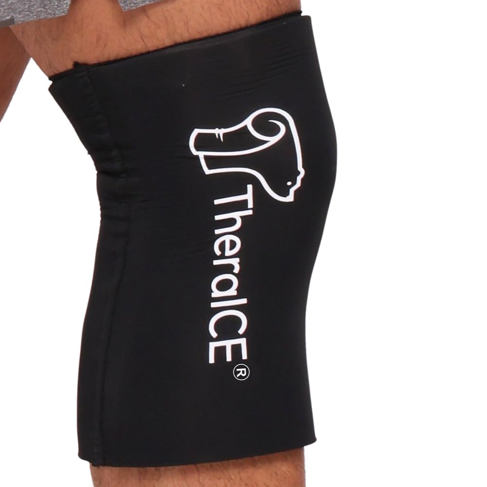 Theraice Knee Ice Pack Wrap Compression Ærme til skader, Genanvendelige Gel Cold Packs Brack Også til albue, Ankle & Calf - Fleksibel Cold Wrap Inddrivelse til Meniscus, ACL, MCL Pain Relief