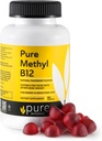 Methyl B12 Vitamin Gummies - Vegansk Vitamin B12 Methylcobalamin Gummies for voksne & Børn - Chewable B- 12 Gummies for Energy & Nerve Function - Gluten- Free, Dairy- Free, Kosher- 60 Gummies 1500 mcg