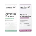 Ovaterra Advanced Prenatal & Preconception Multivitamin Bundle for Women with DHEA 25mg, Cholin 550 mg, Folate (Methylfolate) 1,010 mcg, Omega-3 DHA, EPA, Chelated Iron 364 kapsler - 28 dages forsyning